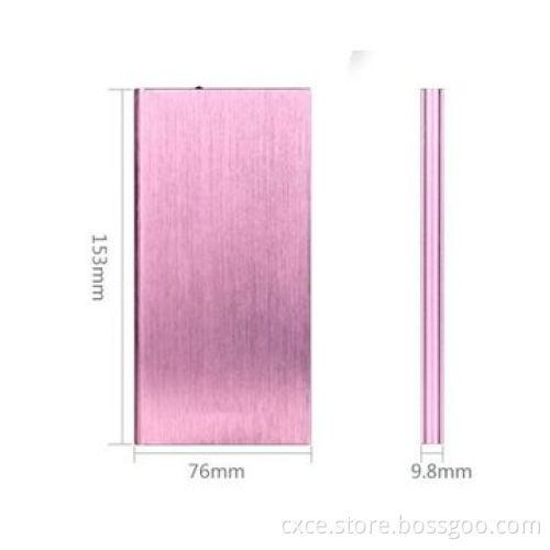 Metal power bank, 12800mAh, metal cover, dual USB, ultra-slim, PB08